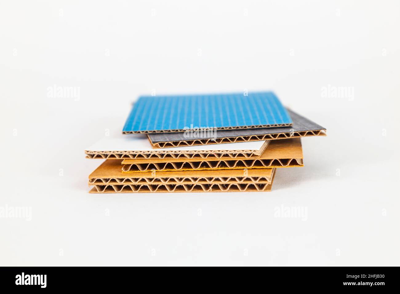 cardboard samples in different thickness and color Stock Photo Alamy