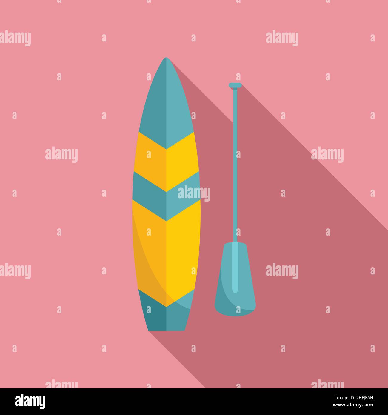 Sup stand up icon flat vector. Board surf. Surfer lake Stock Vector ...