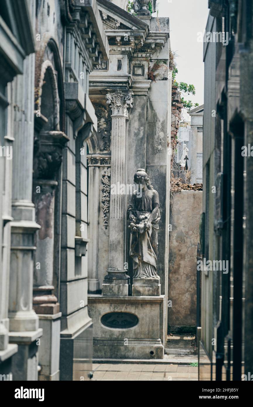 La Recoleta Cemetery located in Buenos Aires, Argentina. It contains