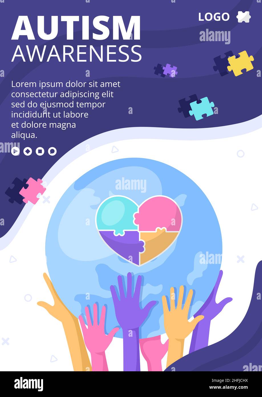 World Autism Awareness Day Flyer Template Flat Illustration Editable of World Autism Awareness Day Flyer Template Flat Illustration Editable of