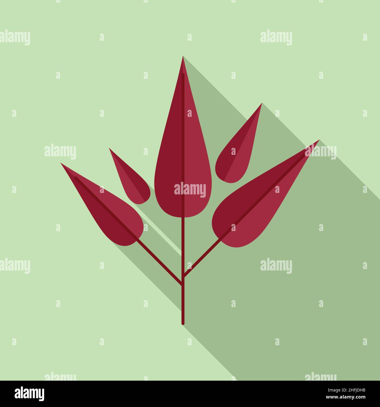 Red plant leaf icon flat vector. Tree leaves. Autumn fall Stock Vector ...