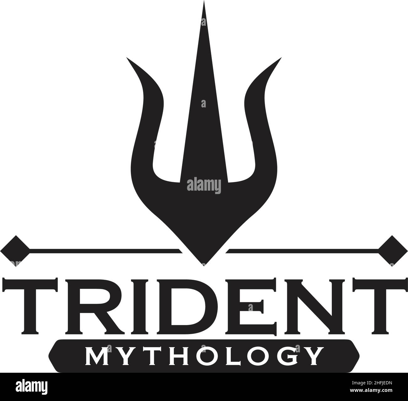 Trident logo icon design vector illustration template Stock Vector