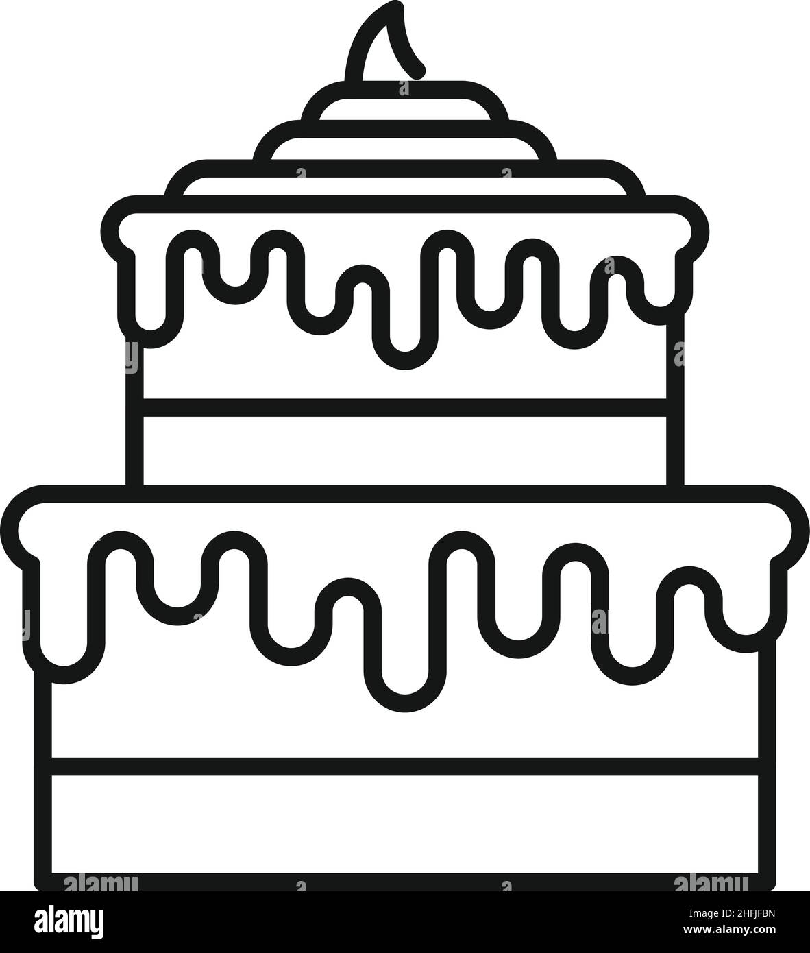 Bakery cake icon outline vector. Sweet cream. Food sweet Stock Vector ...