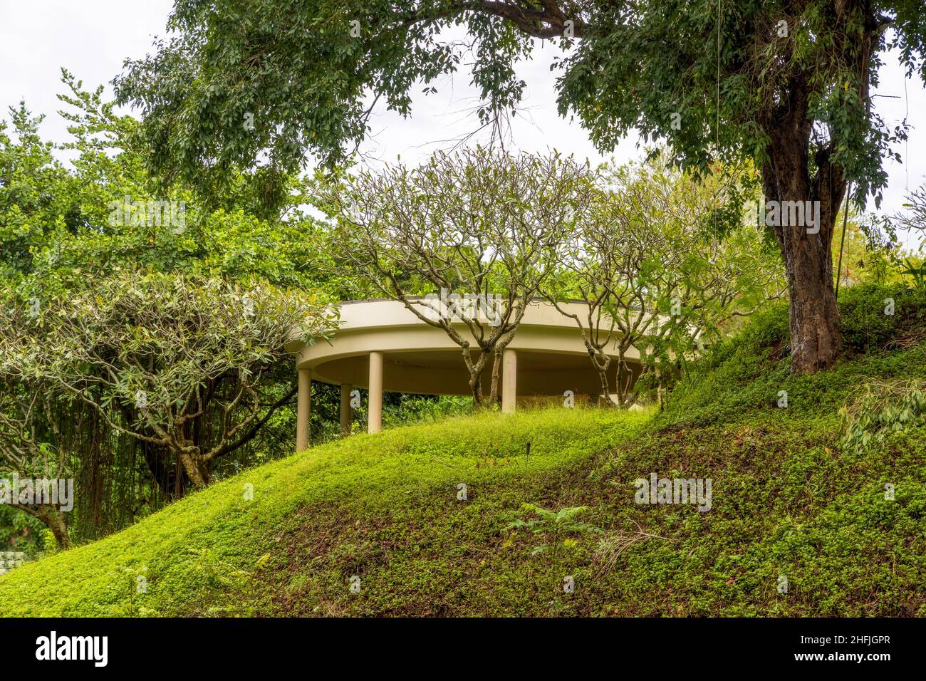 Scenic landscape with a pavilion in Nawiliwili town on Kauai Island