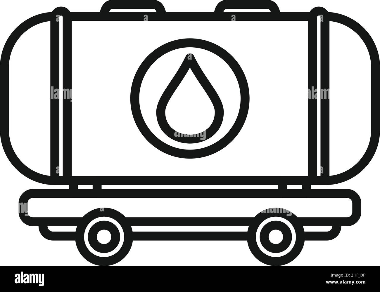 Petrol train tank icon outline vector. Factory effect. Global climate Stock Vector