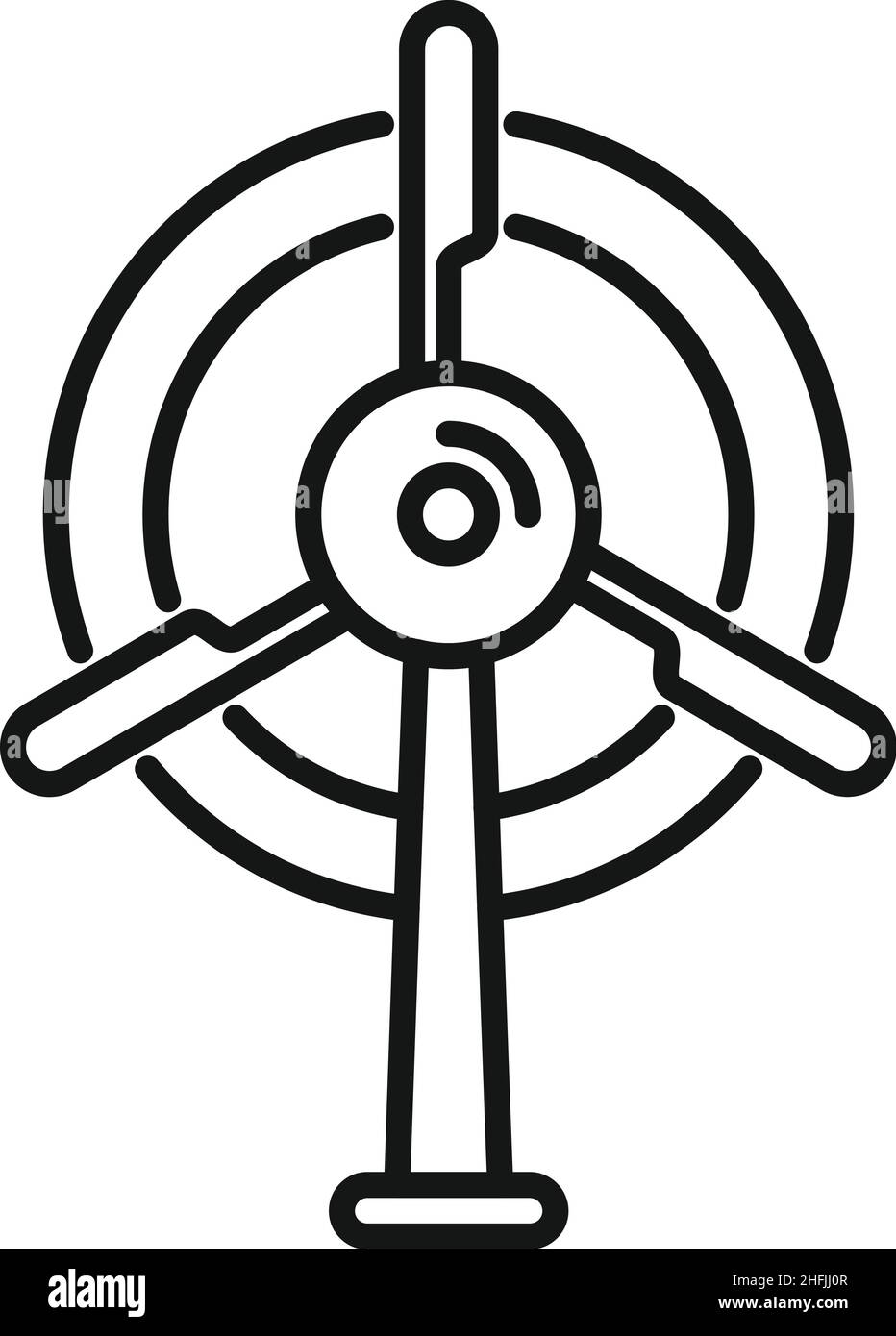 Wind energy icon outline vector. Climate warming. Eco factory Stock ...