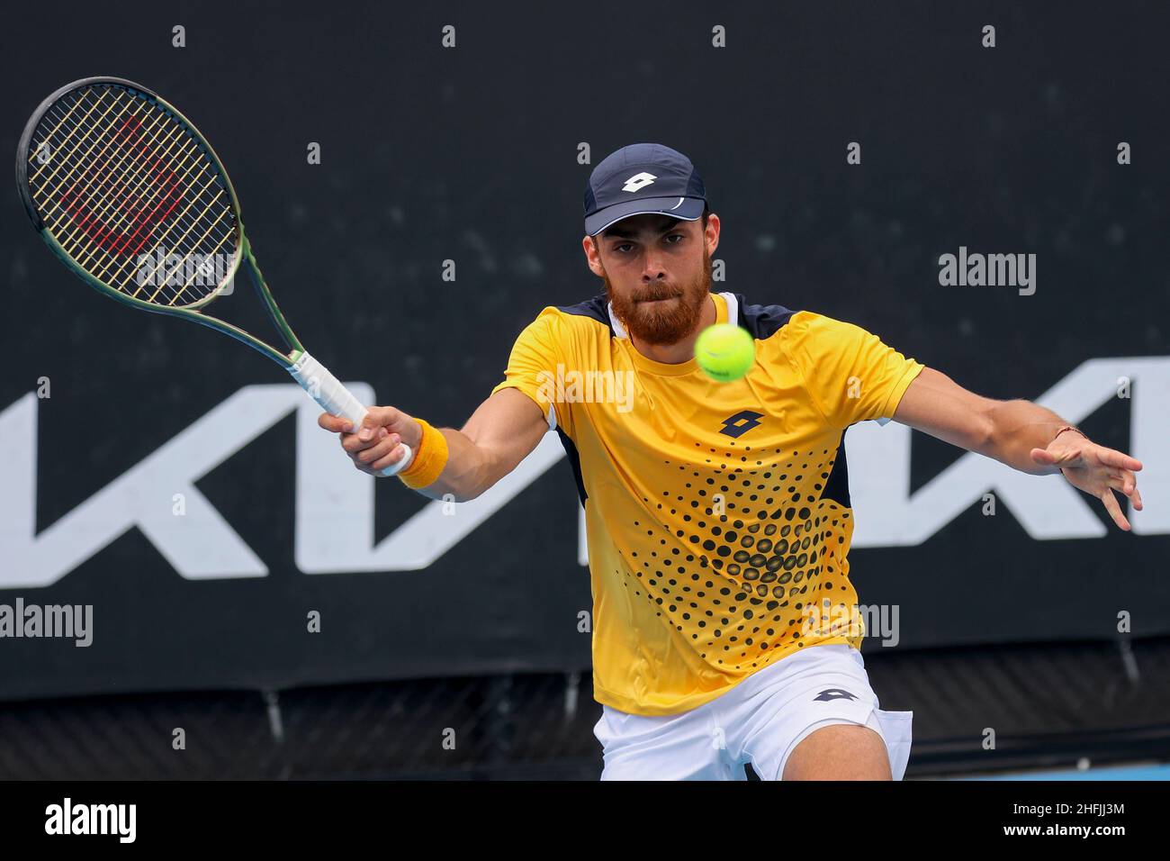 Melbourne, Australia. 17th. Jan., 2022. French tennis player Benjamin Bonzi  in action during the Australian Open tournament at Melbourne Park on Monday  17 January 2022. © Juergen Hasenkopf / Alamy Live News Stock Photo - Alamy