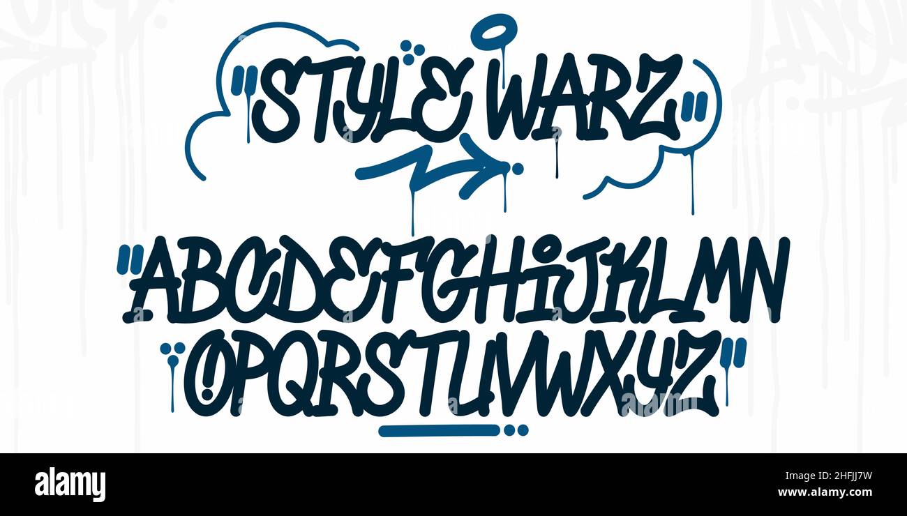 Graffiti Tags Marker Font, Vectors