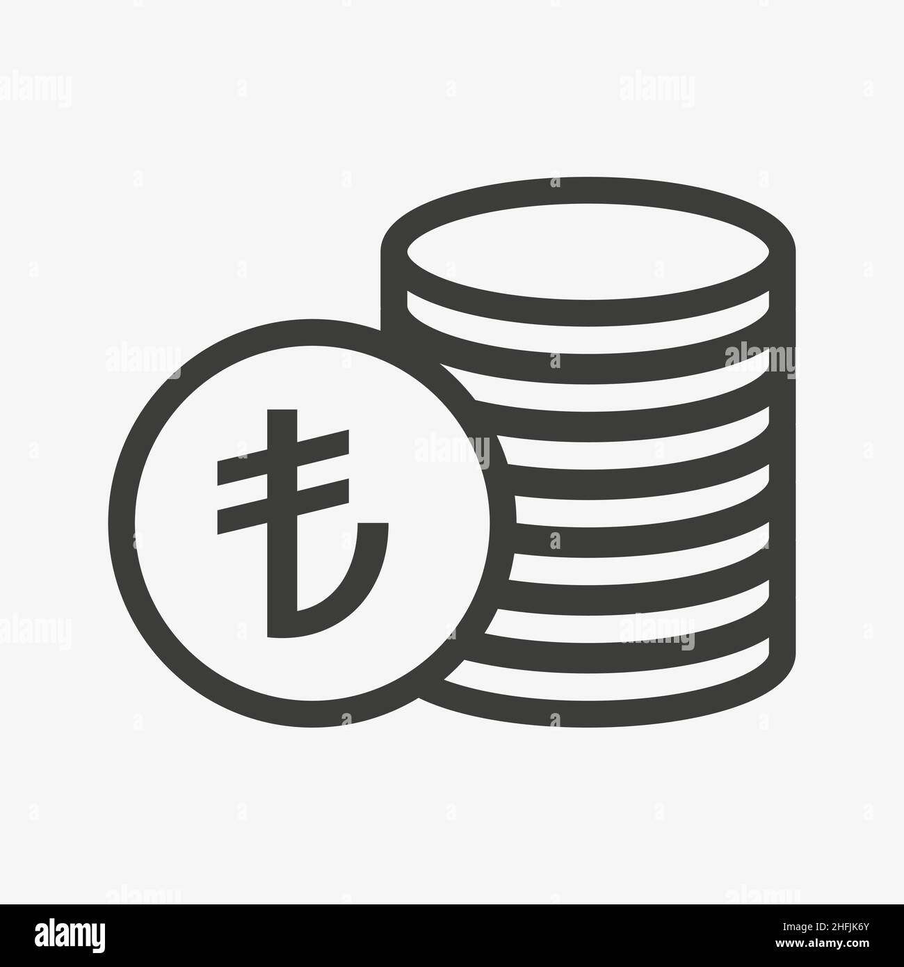 Turkish lira coins icon. Turkish currency symbol Stock Vector Image