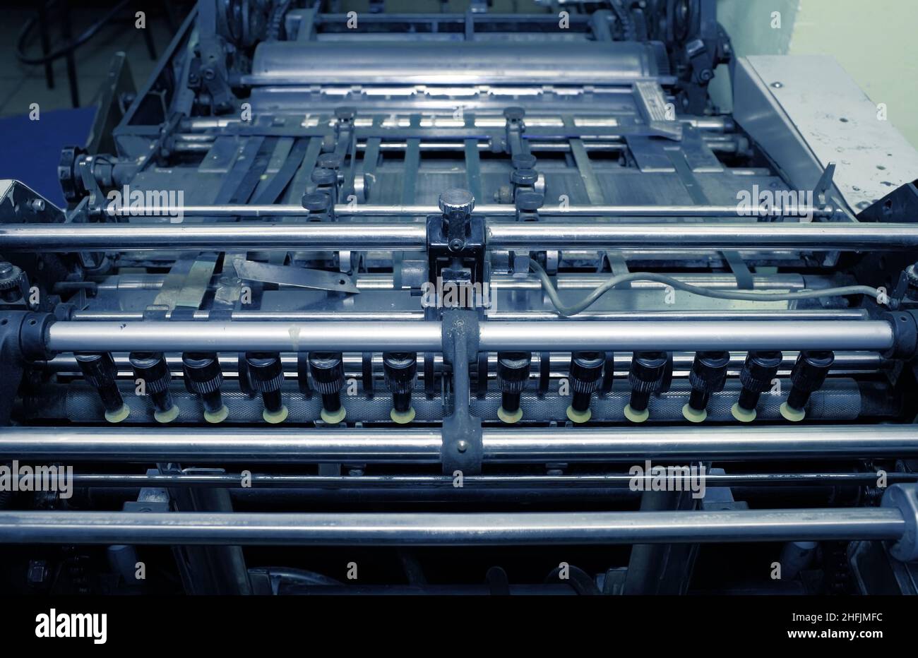 Vacuum source tray of industrial printing press Stock Photo Alamy