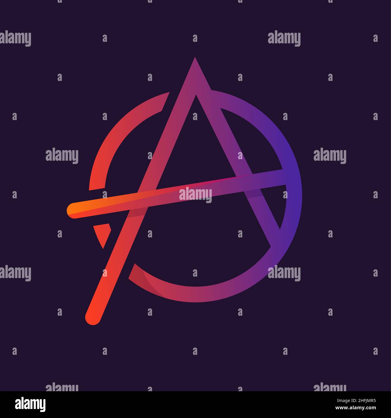 Hand drawn flat design anarchy symbol Vector illustration Stock Vector ...