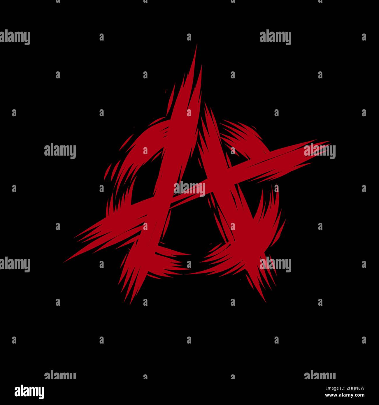 Hand drawn flat design anarchy symbol Vector illustration. Stock Vector