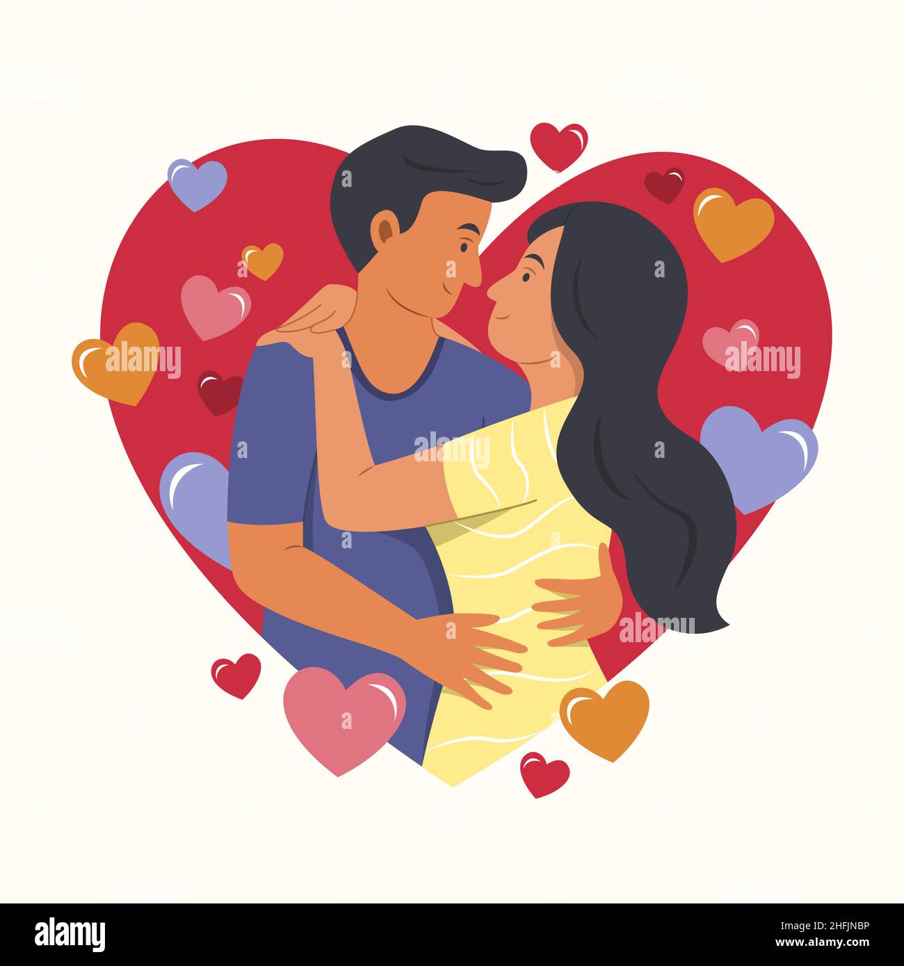 Flat valentines day illustration Vector illustration Stock Vector Image ...