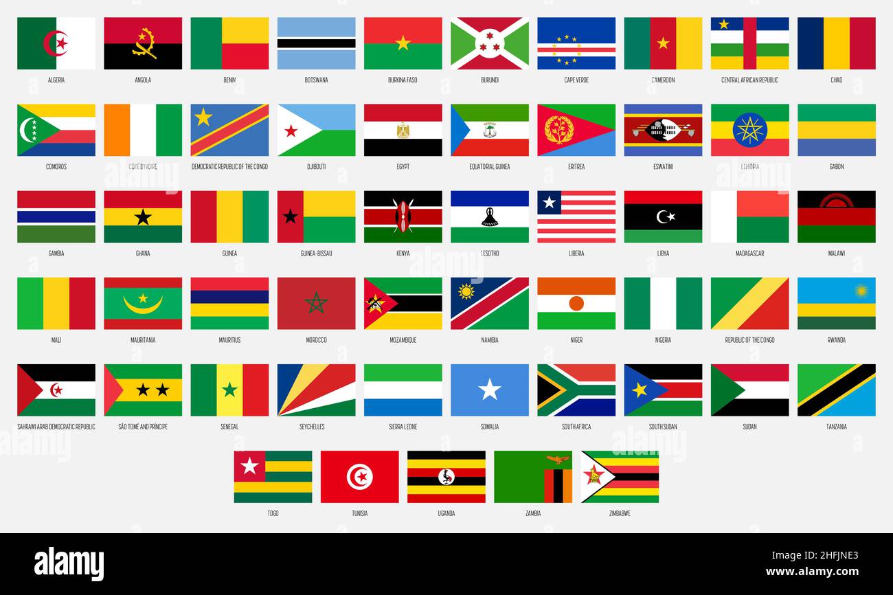 Africa vector national flag collection Stock Vector
