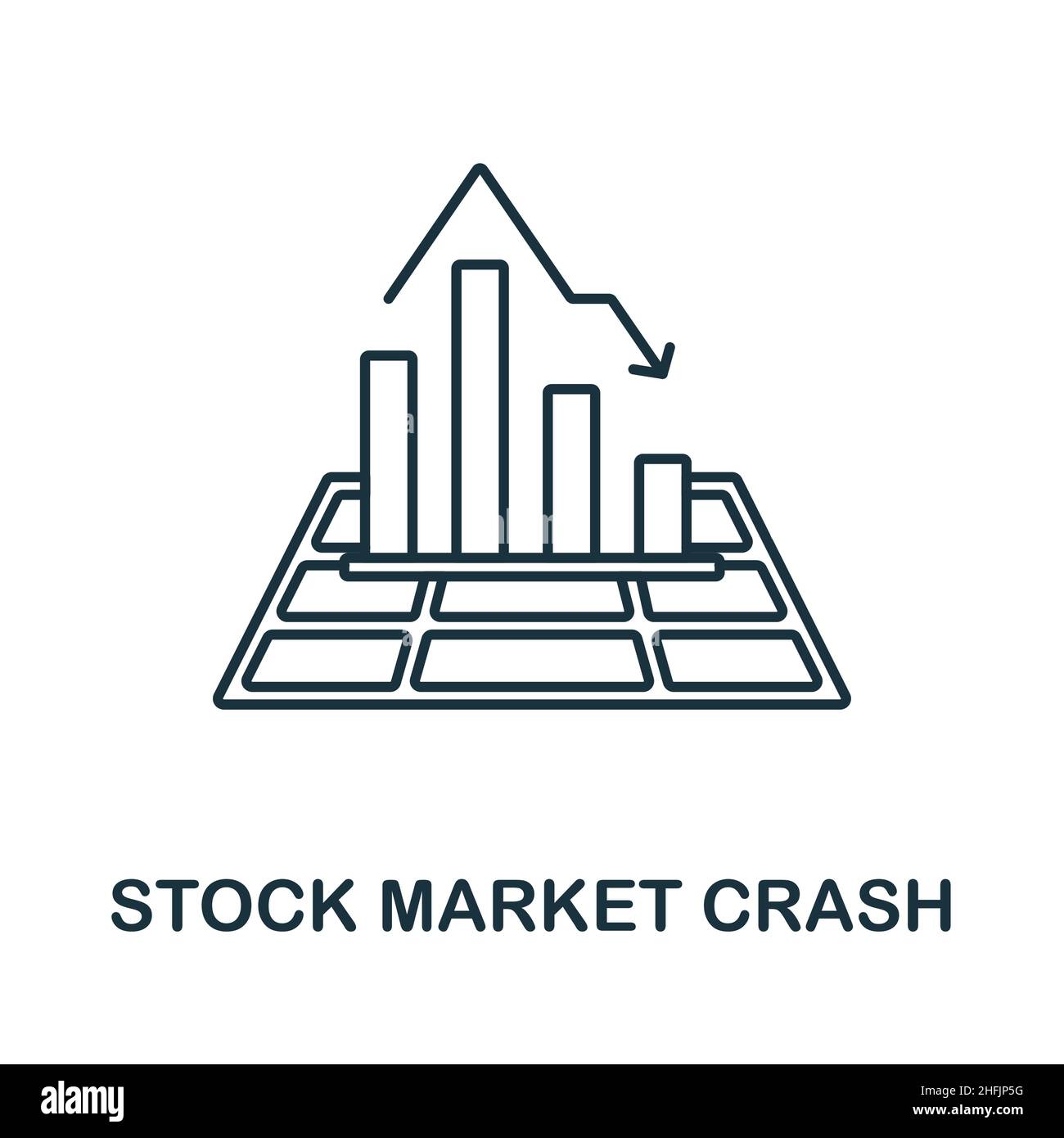 Stock Market Crash icon. Line element from economic crisis collection ...