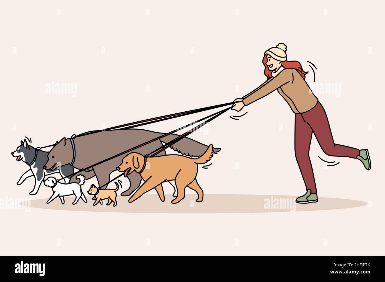 Woman dog fun outdoors Stock Vector Images Alamy