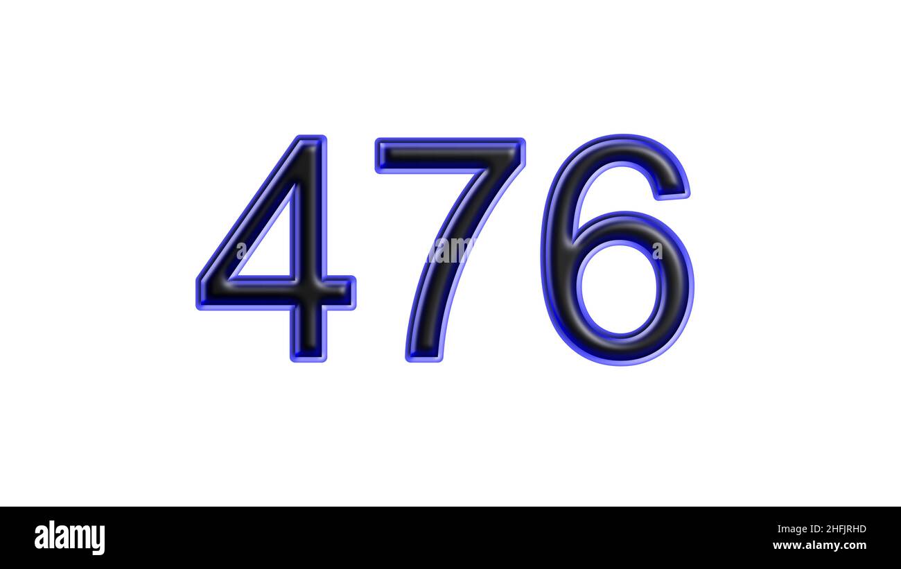 blue 476 number 3d effect white background Stock Photo - Alamy