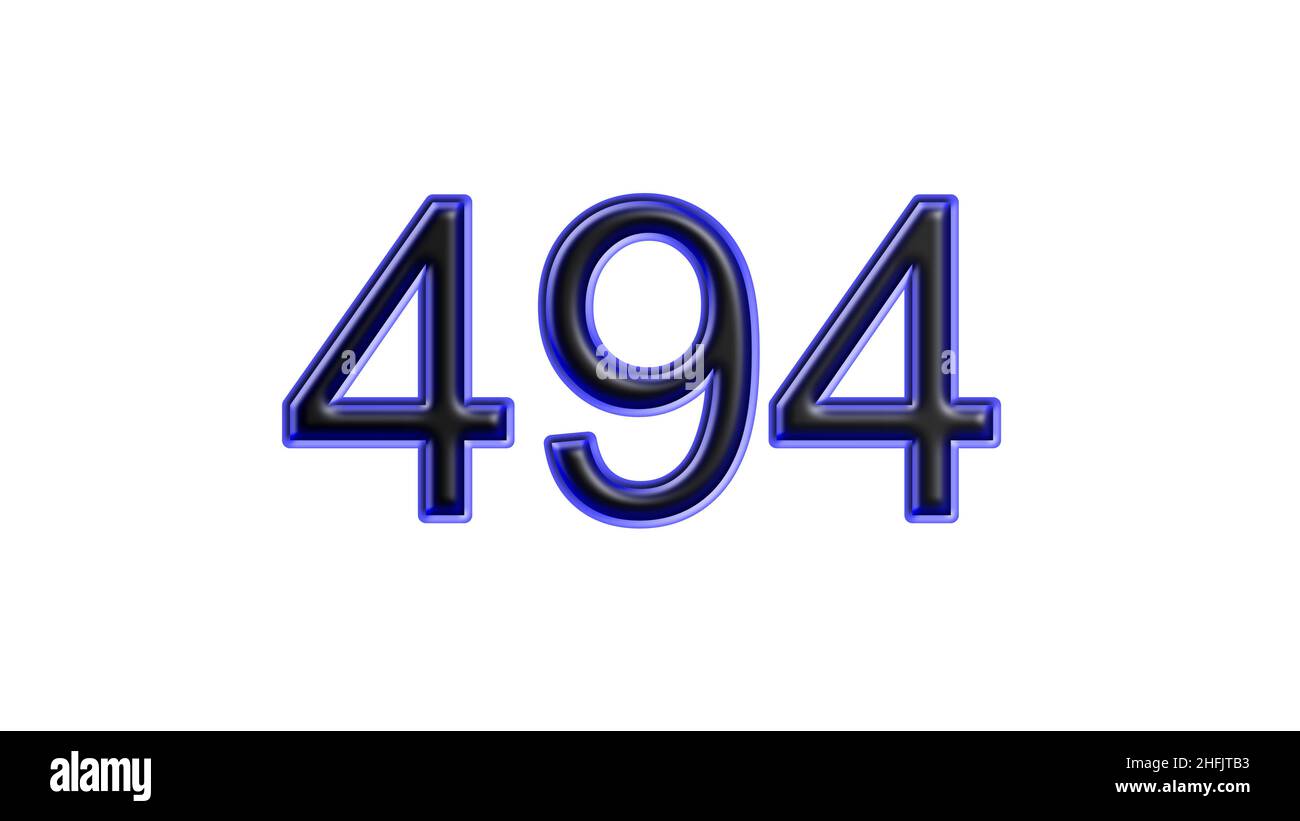 blue 494 number 3d effect white background Stock Photo Alamy