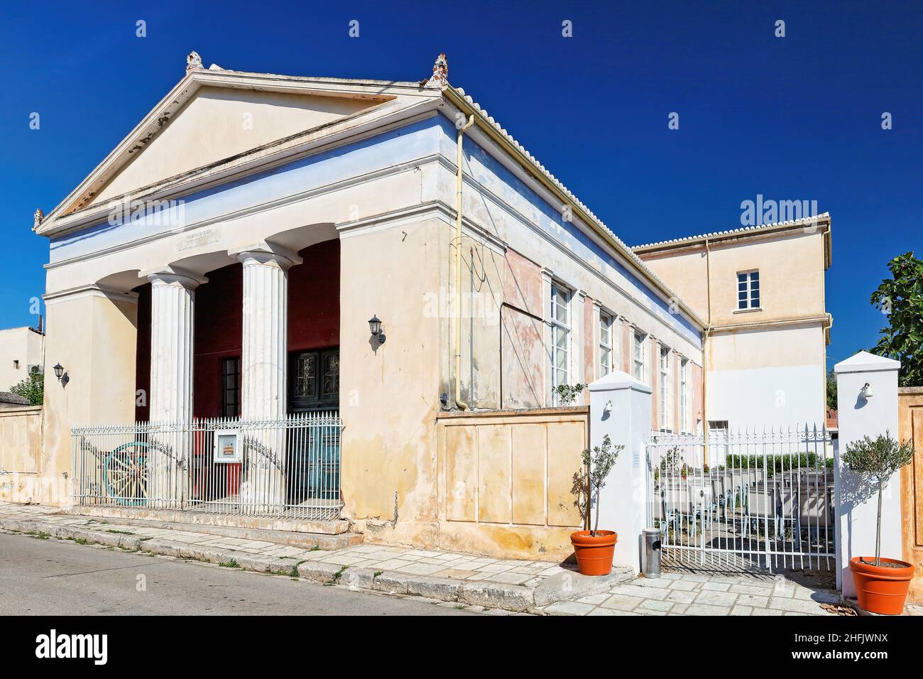 The houses of the historic city Galaxidi, Greece Stock Photo Alamy