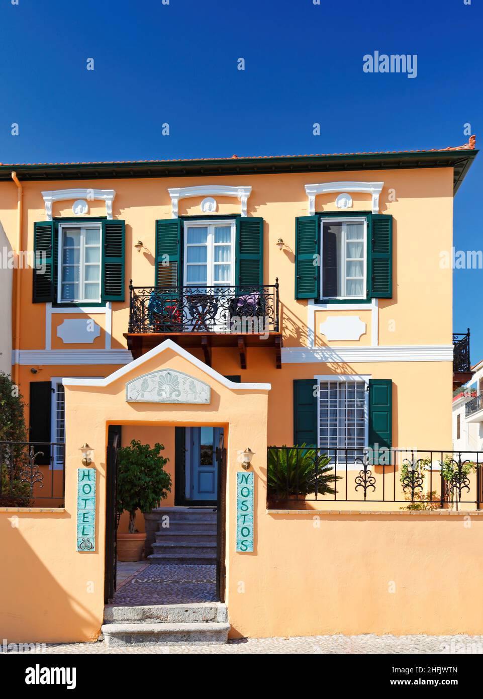 The houses of the historic city Galaxidi, Greece Stock Photo Alamy