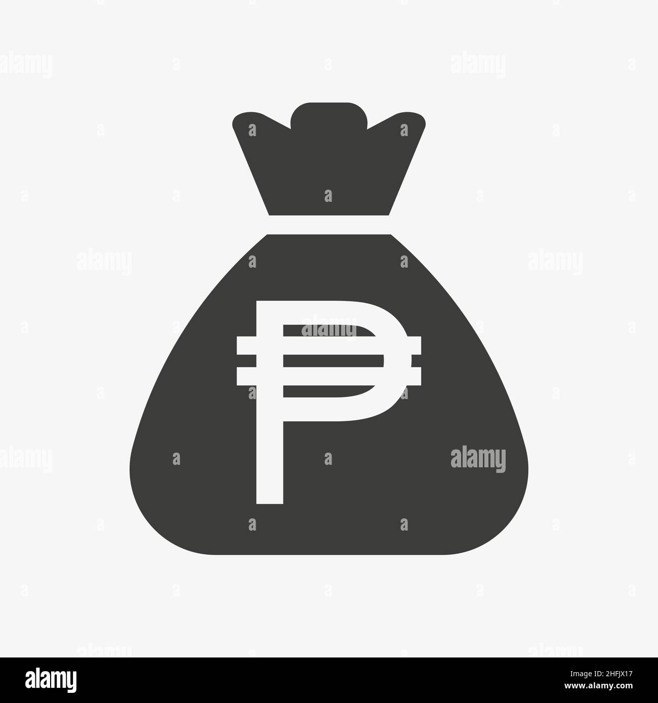Philippine peso icon. Sack with PHP currency Stock Vector