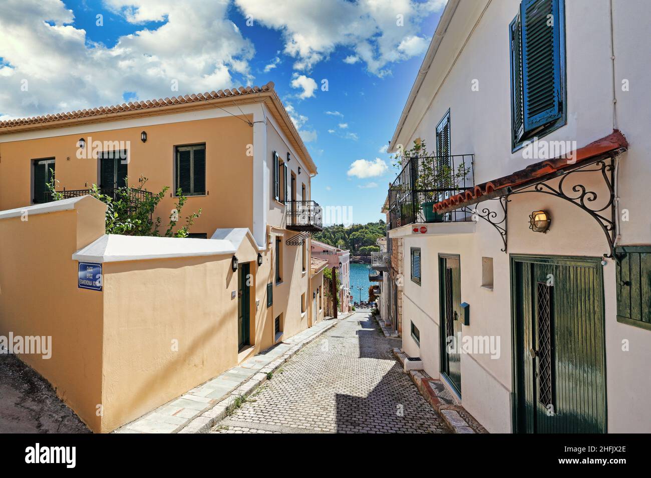 The houses of the historic city Galaxidi, Greece Stock Photo Alamy