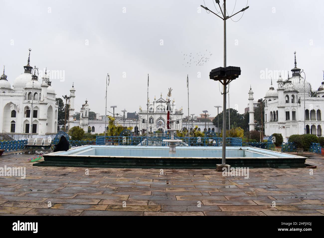 Full view of Chota Imambara initially a congregation hall for Shia Muslims. Built by Muhammad Ali Shah, Lucknow, Uttar Pradesh, India Stock Photo