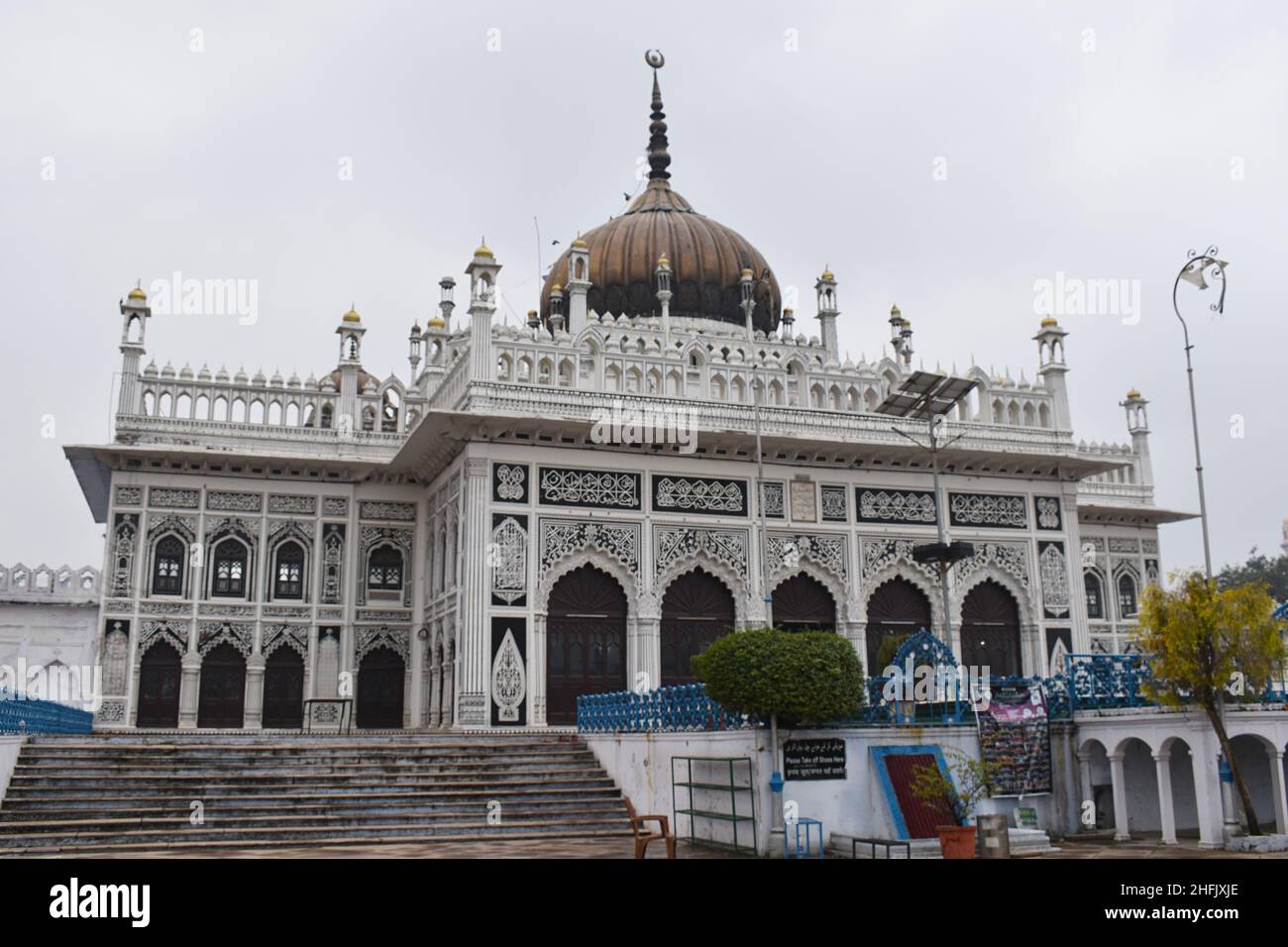 Façade of Chota Imambara initially a congregation hall for Shia Muslims. Built by Muhammad Ali Shah, Lucknow, Uttar Pradesh, India Stock Photo