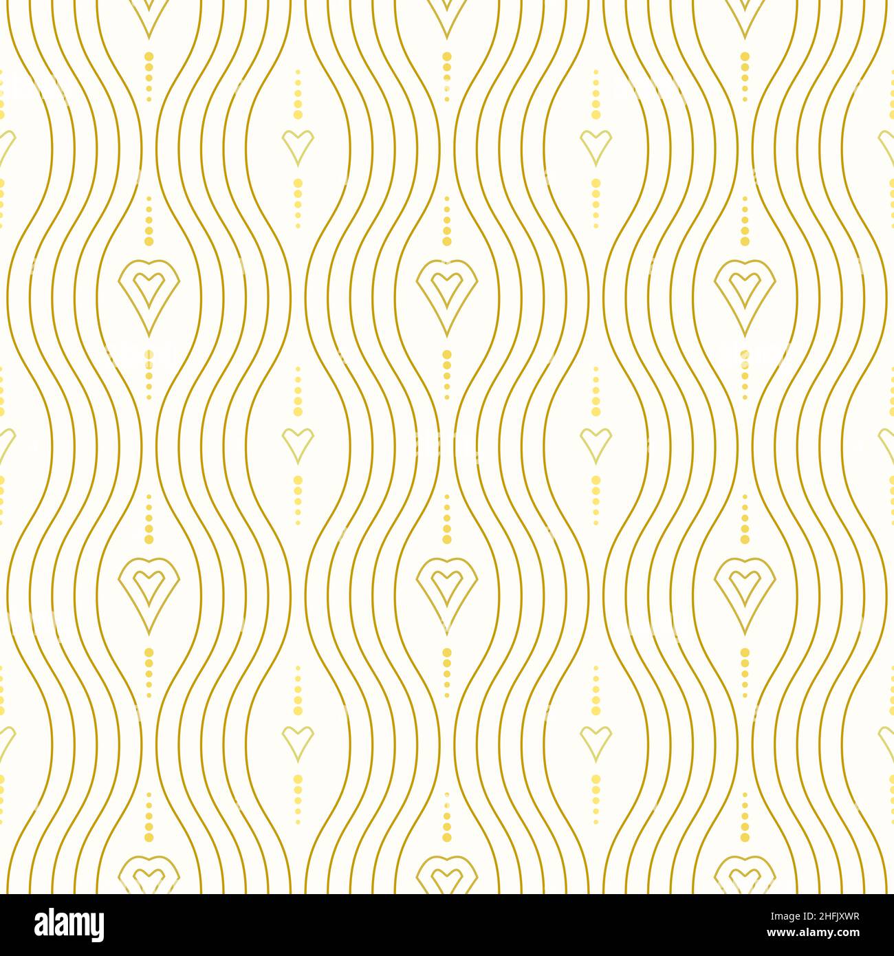 Seamless golden wavy ornament. Modern background. Geometric modern pattern Stock Photo