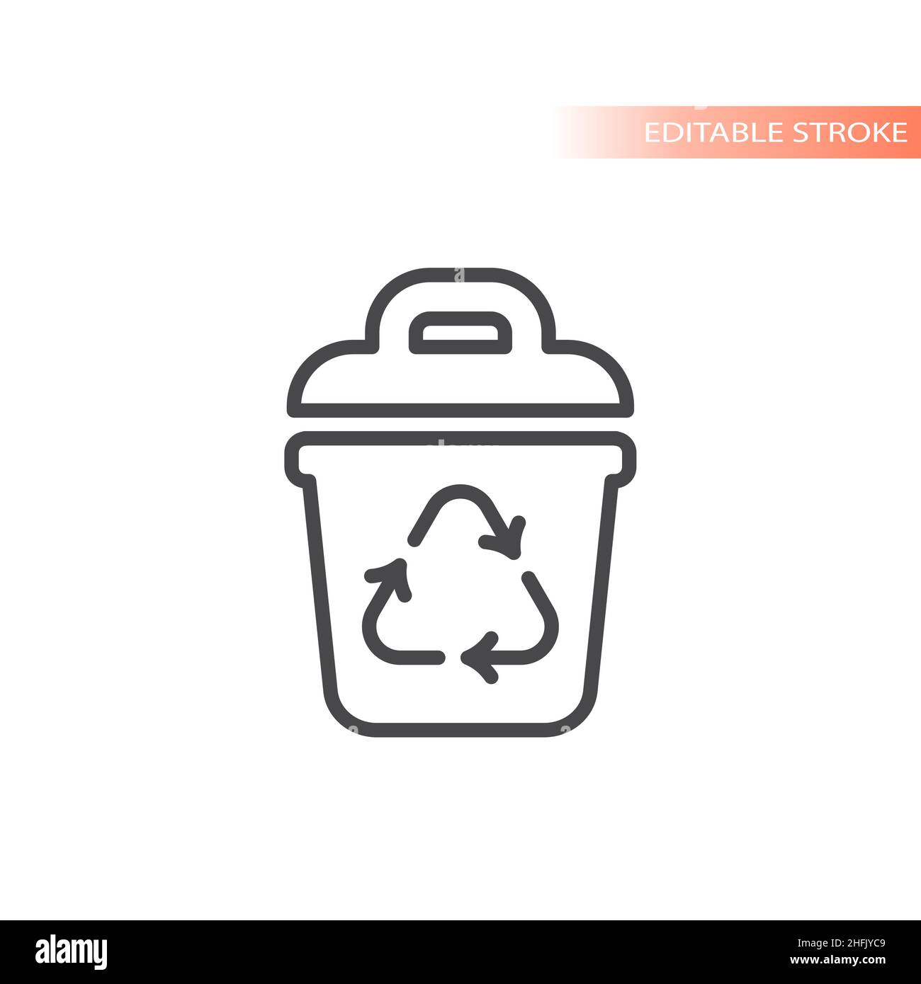 Recycle bin line vector icon. Simple outlined recycled symbol Stock ...