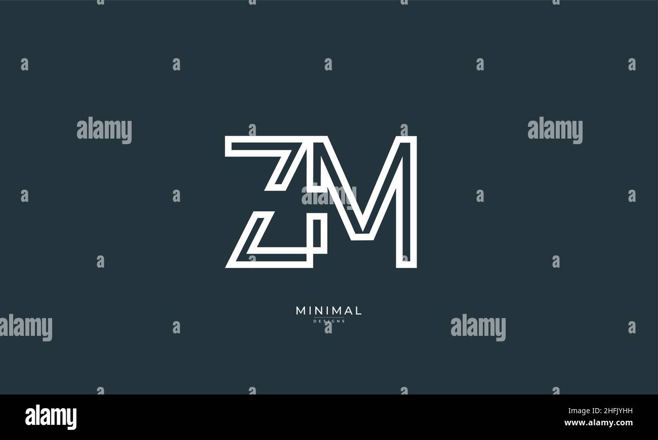 Alphabet letter icon logo ZM Stock Vector