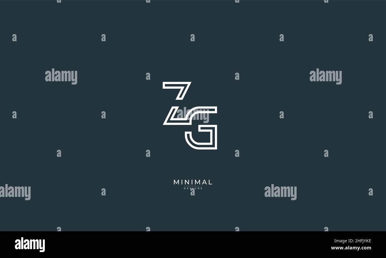 Alphabet letter icon logo ZG Stock Vector