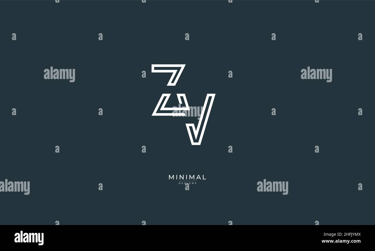 Alphabet letter icon logo ZV Stock Vector