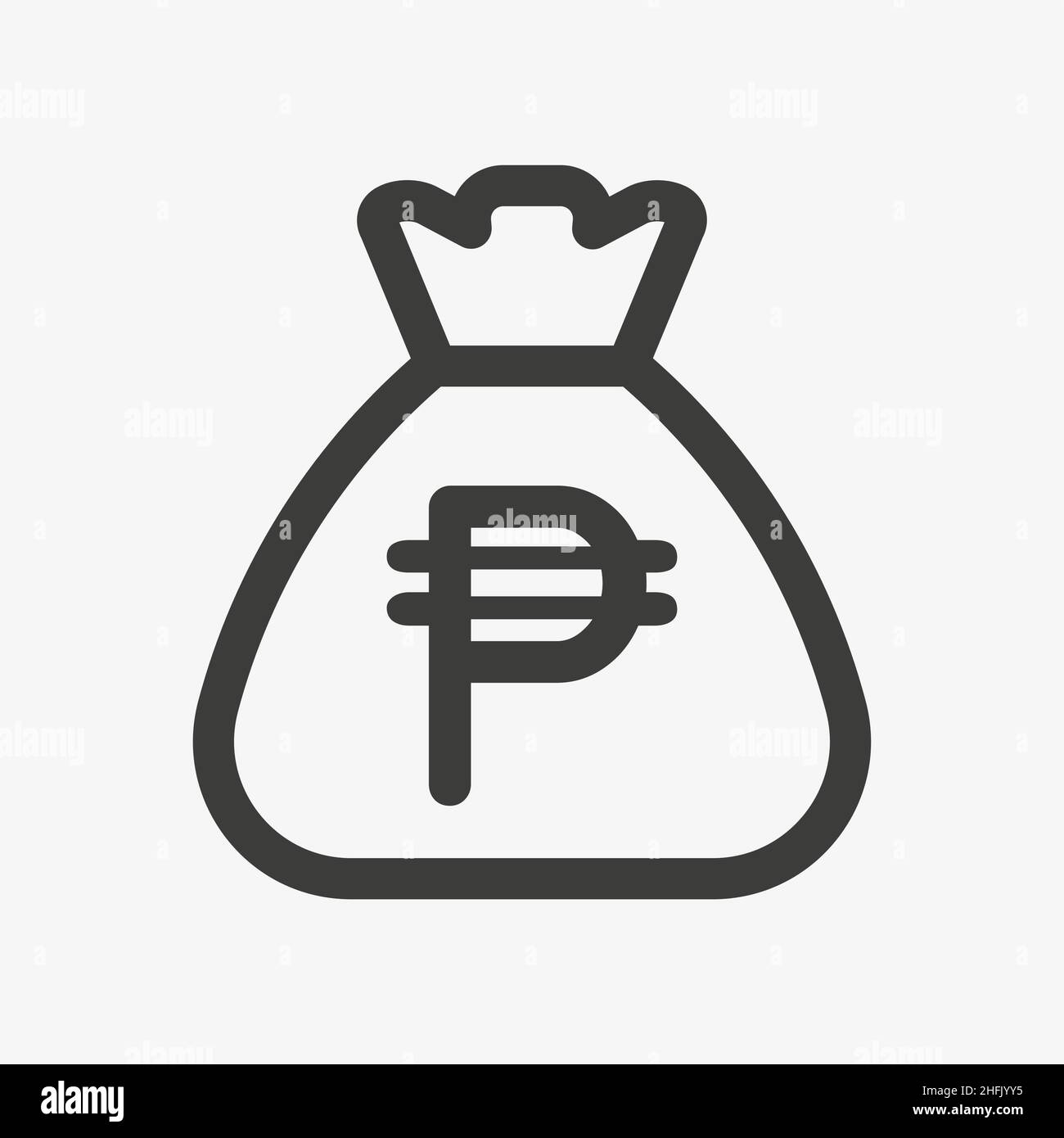 Philippine peso icon. Sack with PHP currency Stock Vector