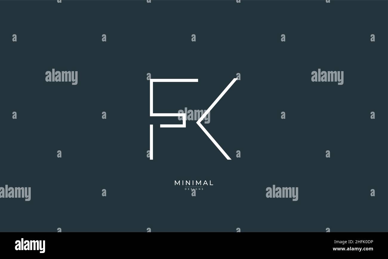 Alphabet letter icon logo FK Stock Vector