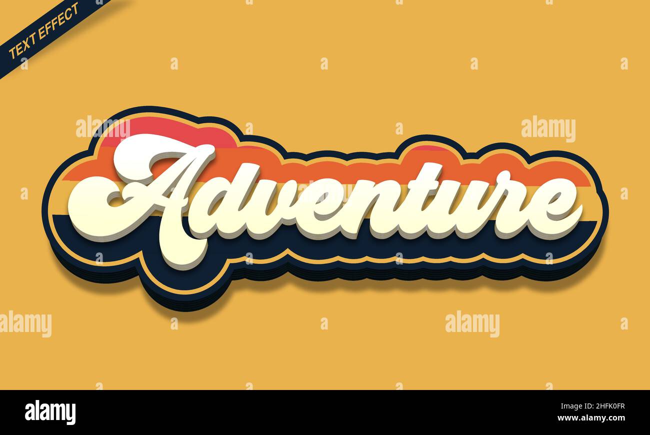 vintage lettering adventure text effect Stock Vector Image & Art - Alamy