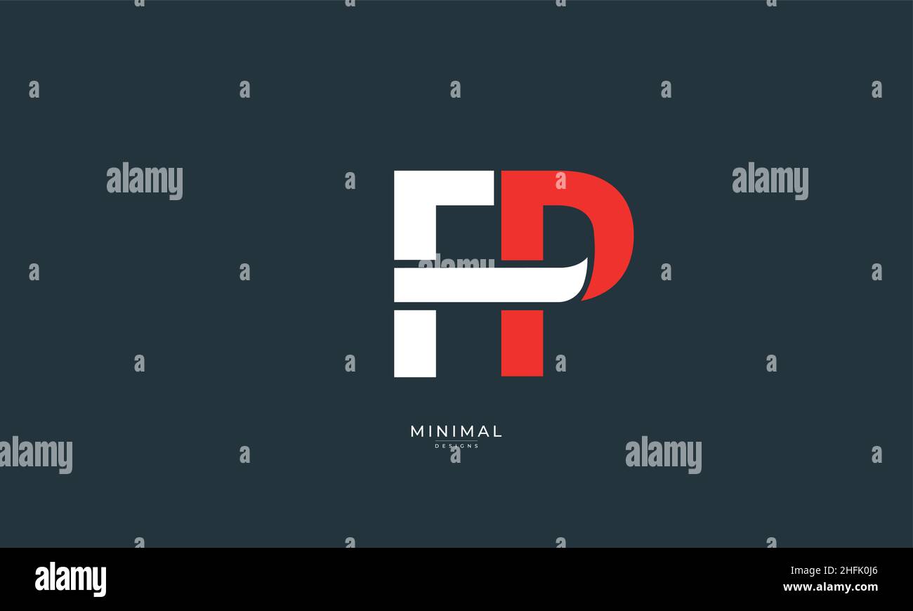 Alphabet letter icon logo FP Stock Vector