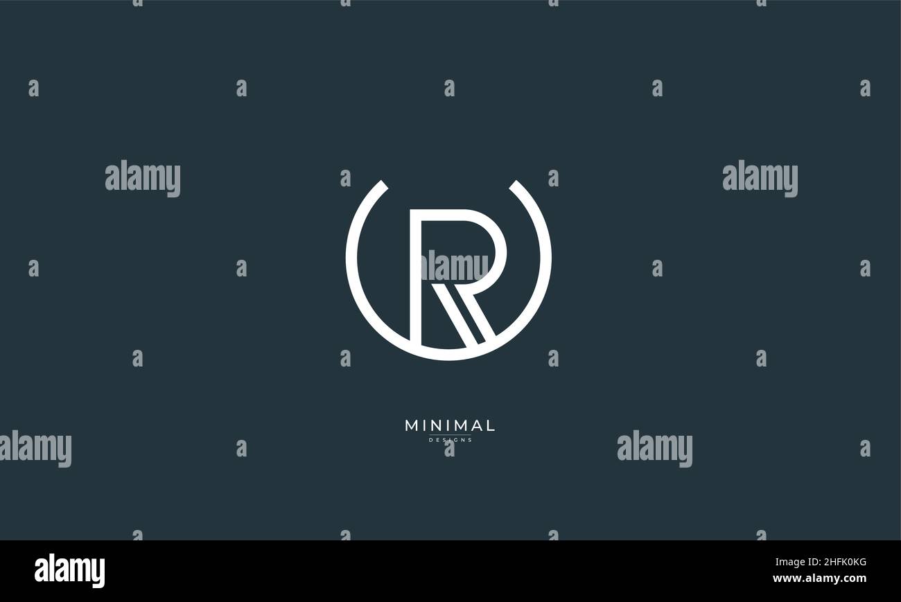 Alphabet letter icon logo UR or RU Stock Vector
