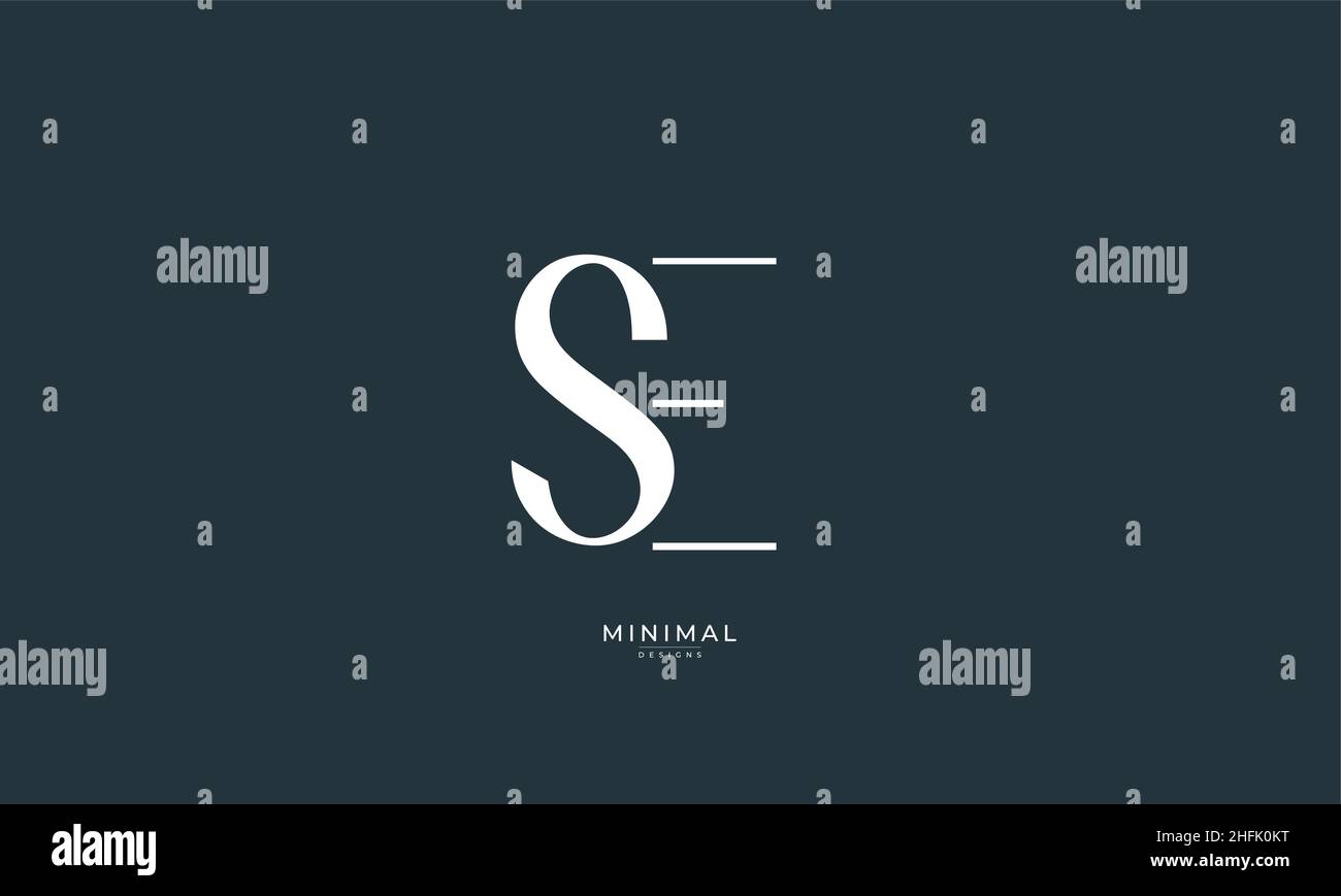 Alphabet letter icon logo SE Stock Vector
