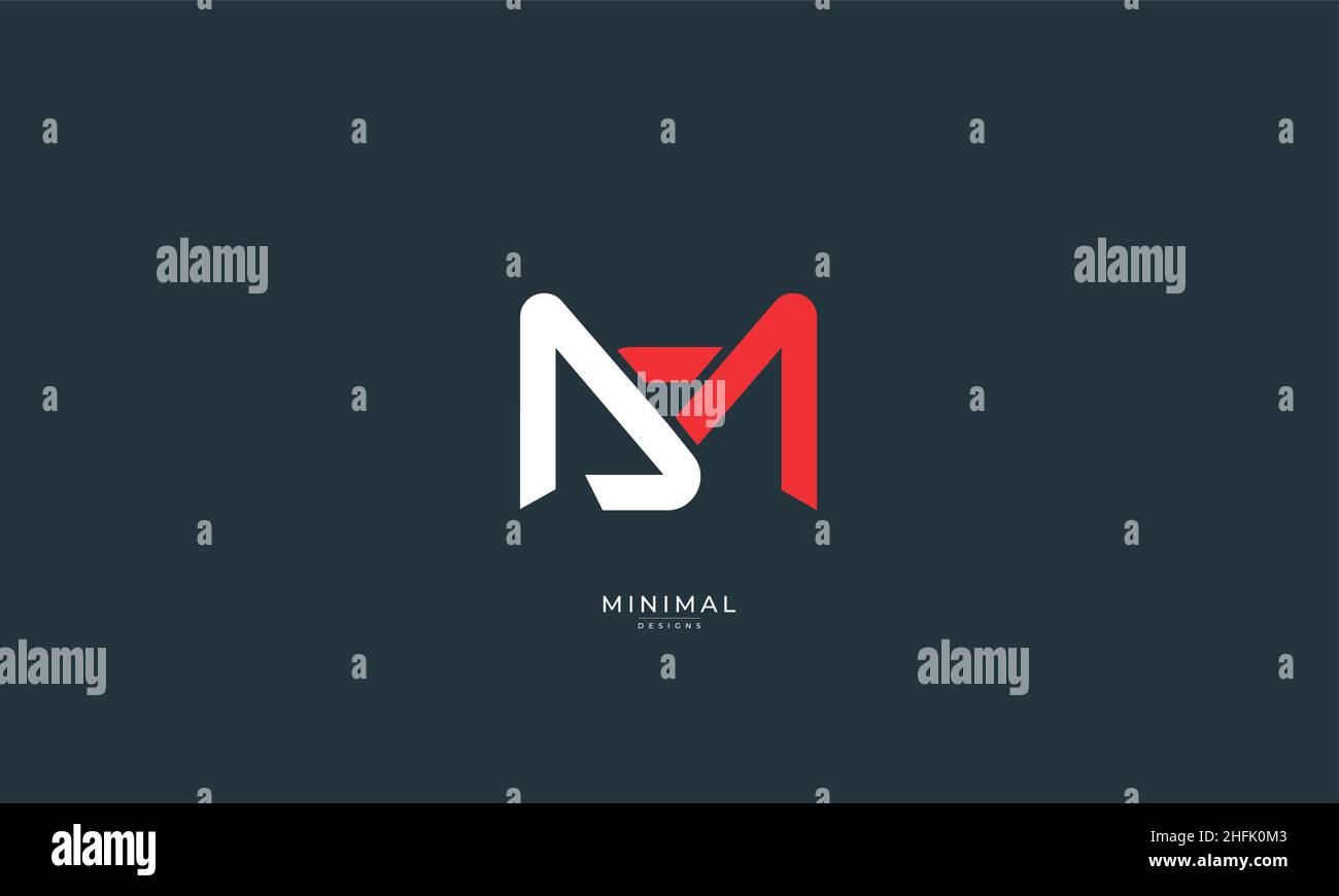 Alphabet letter icon logo MS or SM Stock Vector