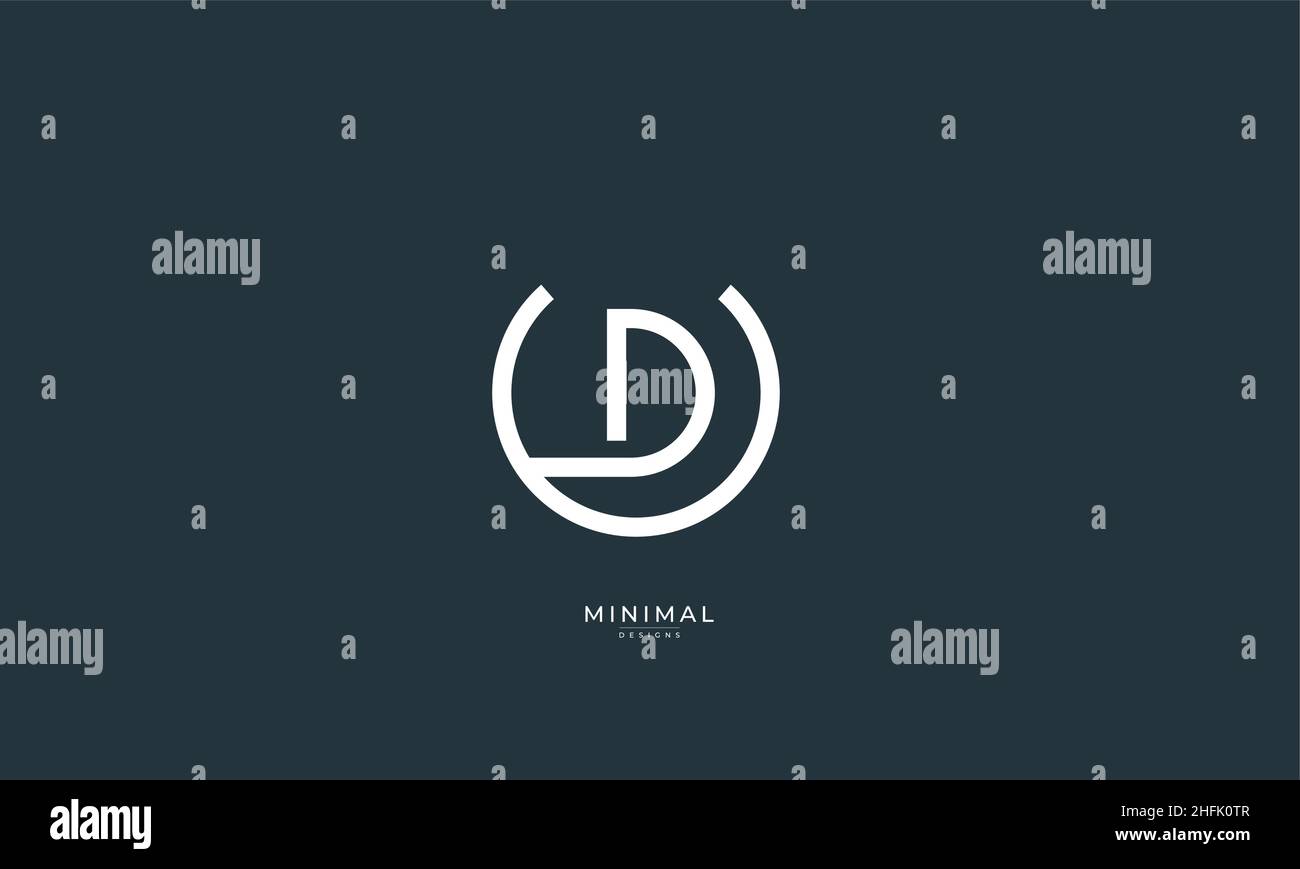Alphabet letter icon logo UD or DU Stock Vector