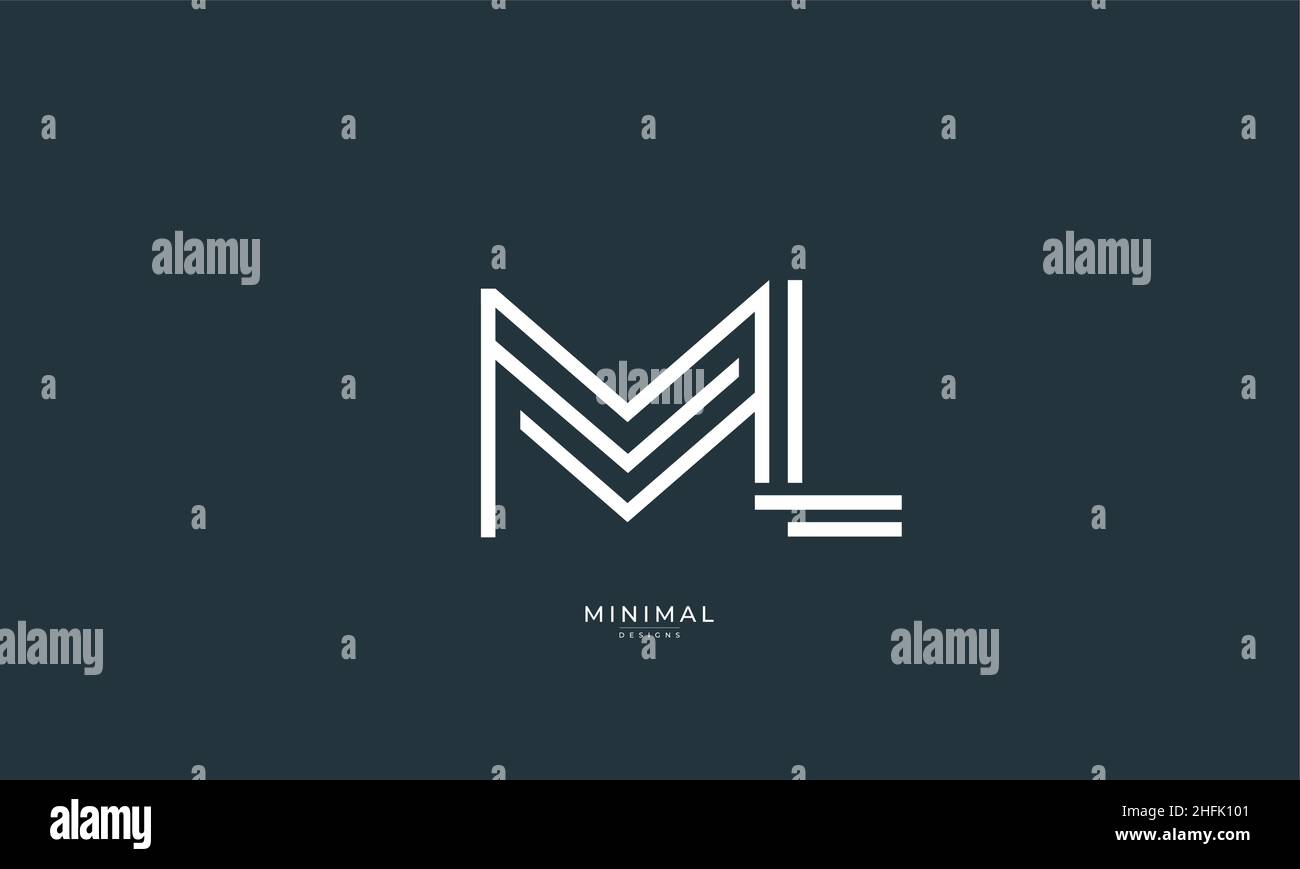Alphabet letter icon logo ML Stock Vector