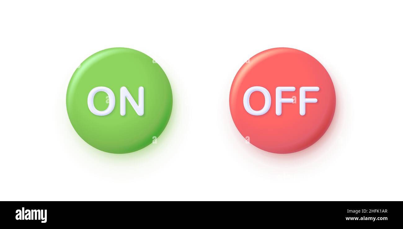 3d switch on off green red power button hi-res stock photography and ...