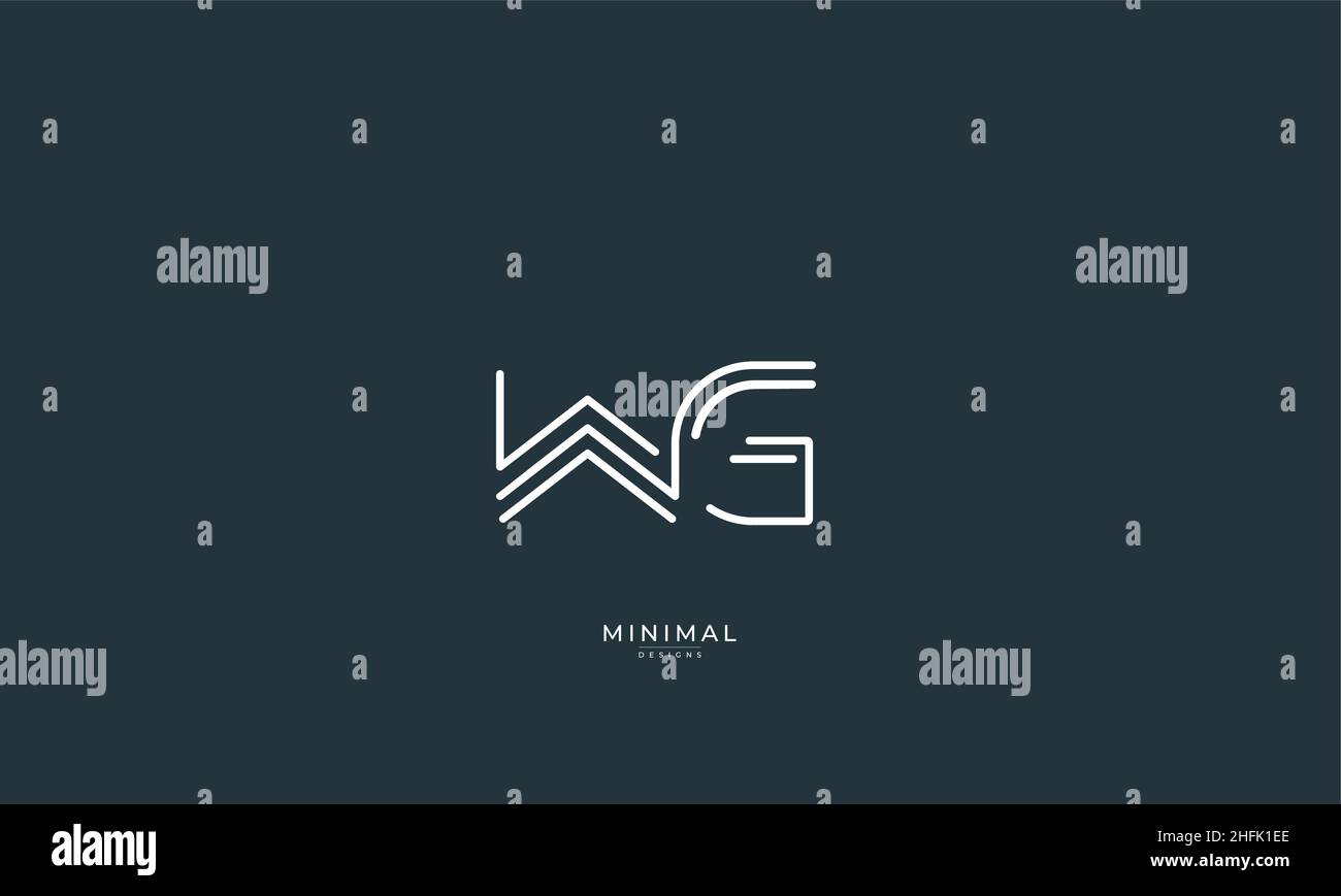 Alphabet letter icon logo WG Stock Vector