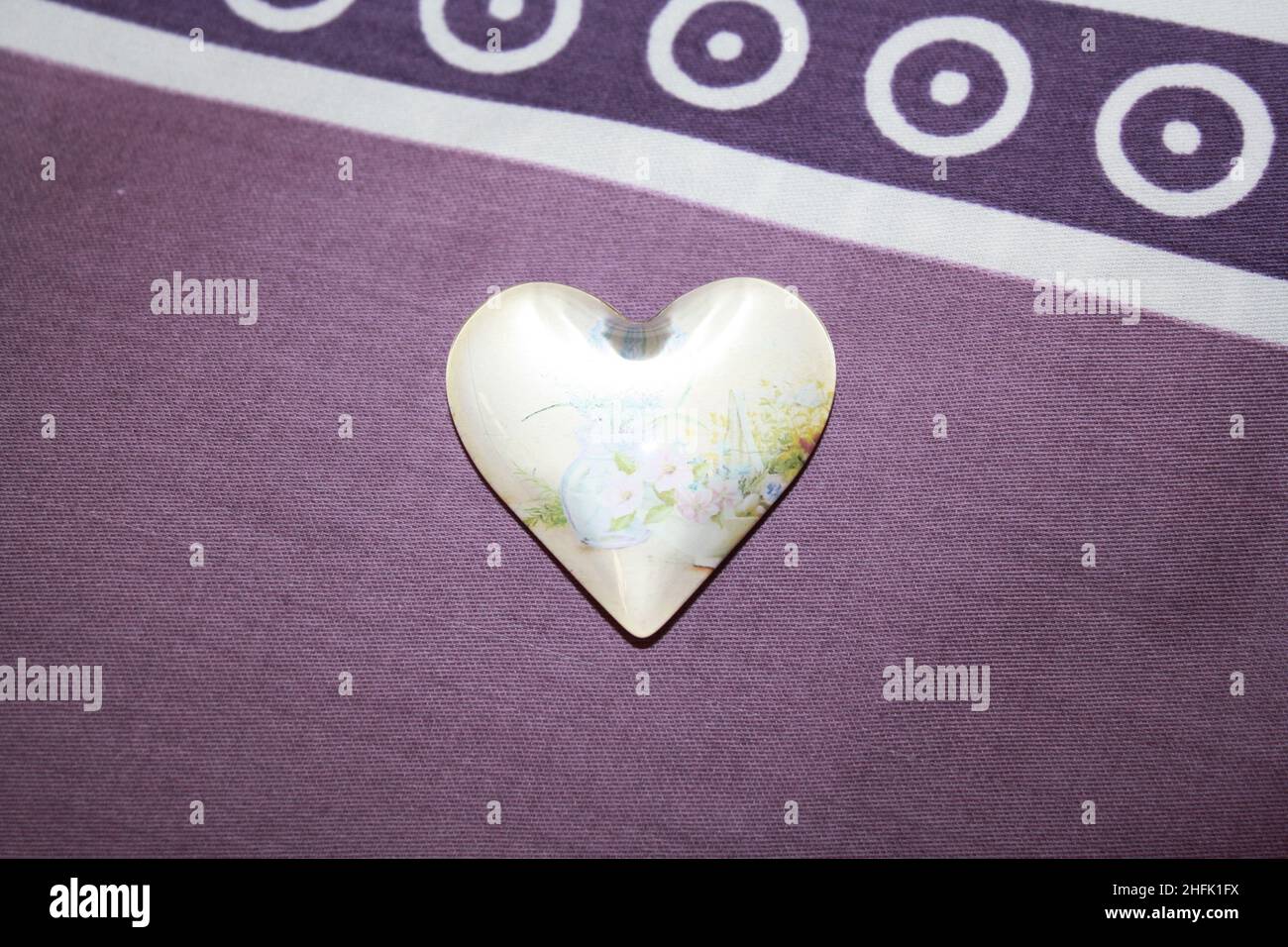 A heart painted inside on very peri background for Valentine's day Stock Photo