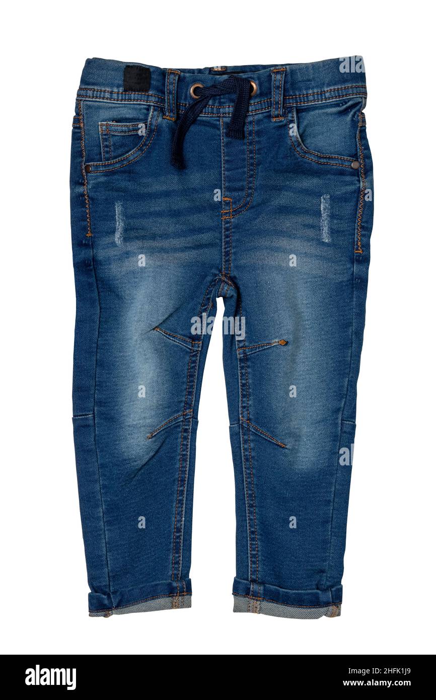 Boys Dark Blue Denim Jeans With Suspender