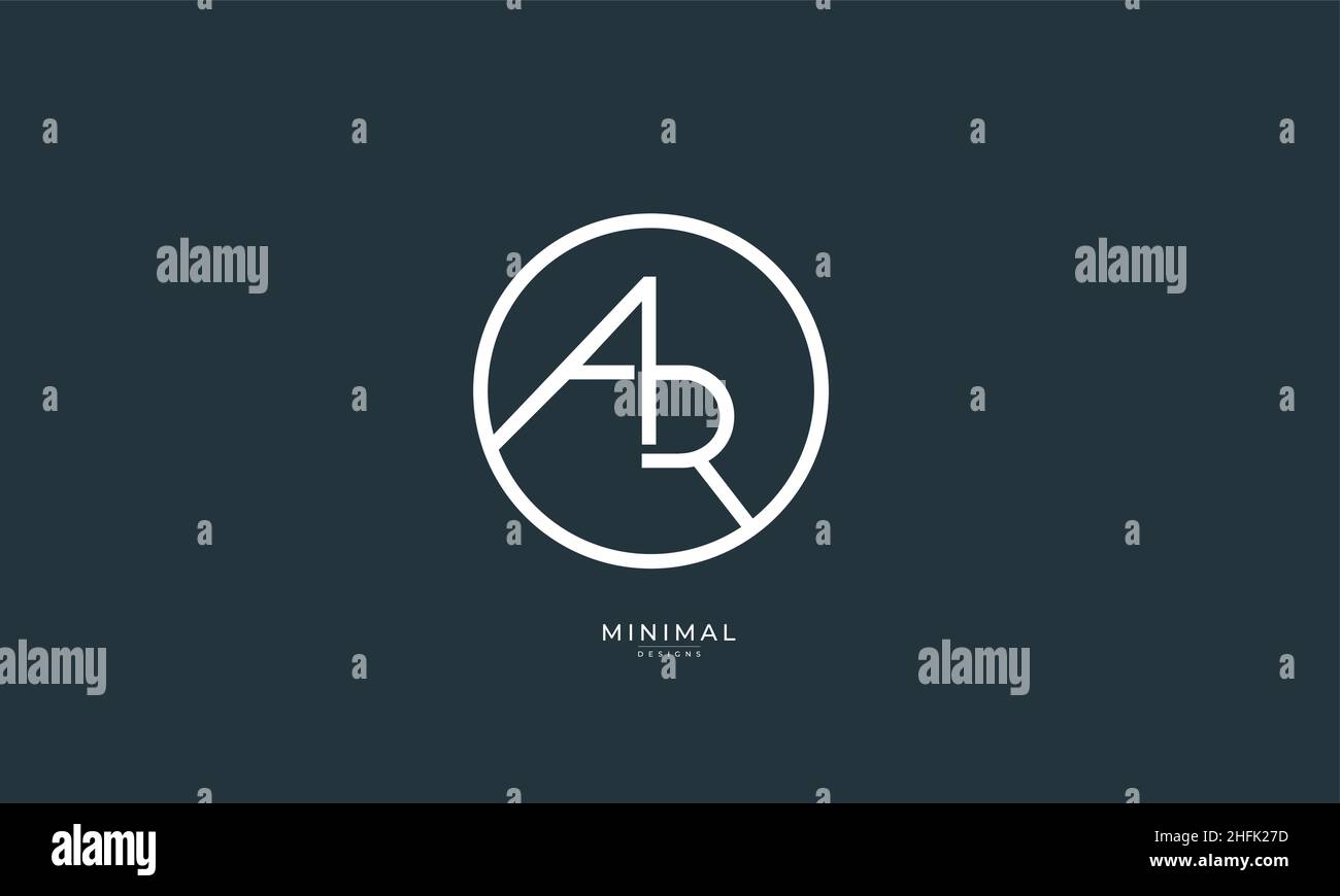 Alphabet letter icon logo AR Stock Vector