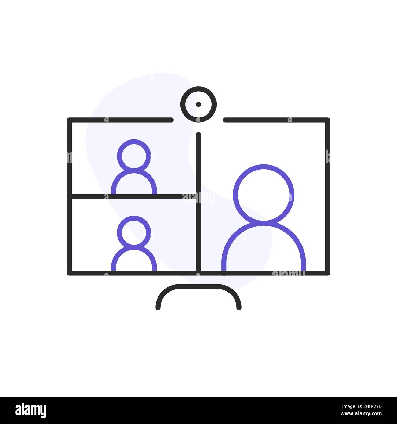 online meeting related line icon Stock Vector