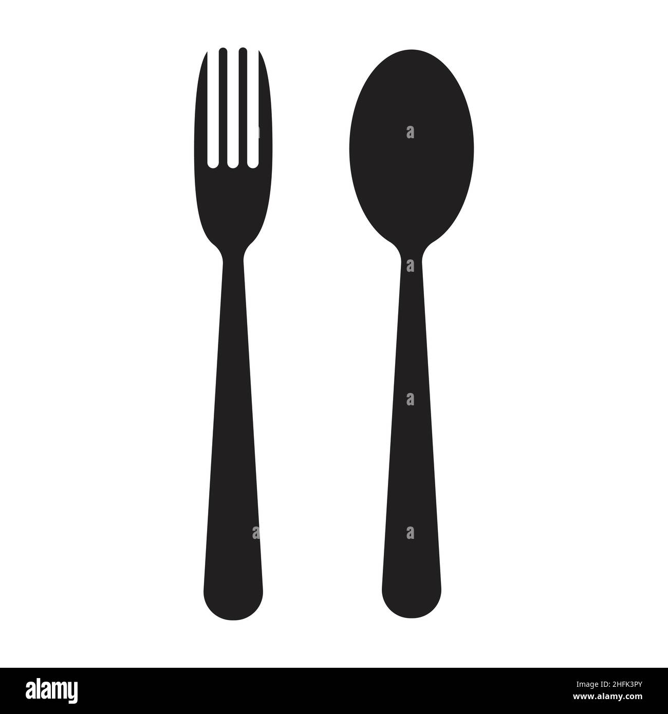 Spoon and fork icon vector  bar, cafe, hotel, restaurant concept for graphic design, logo, website, social media, mobile app, UI illustration Stock Vector
