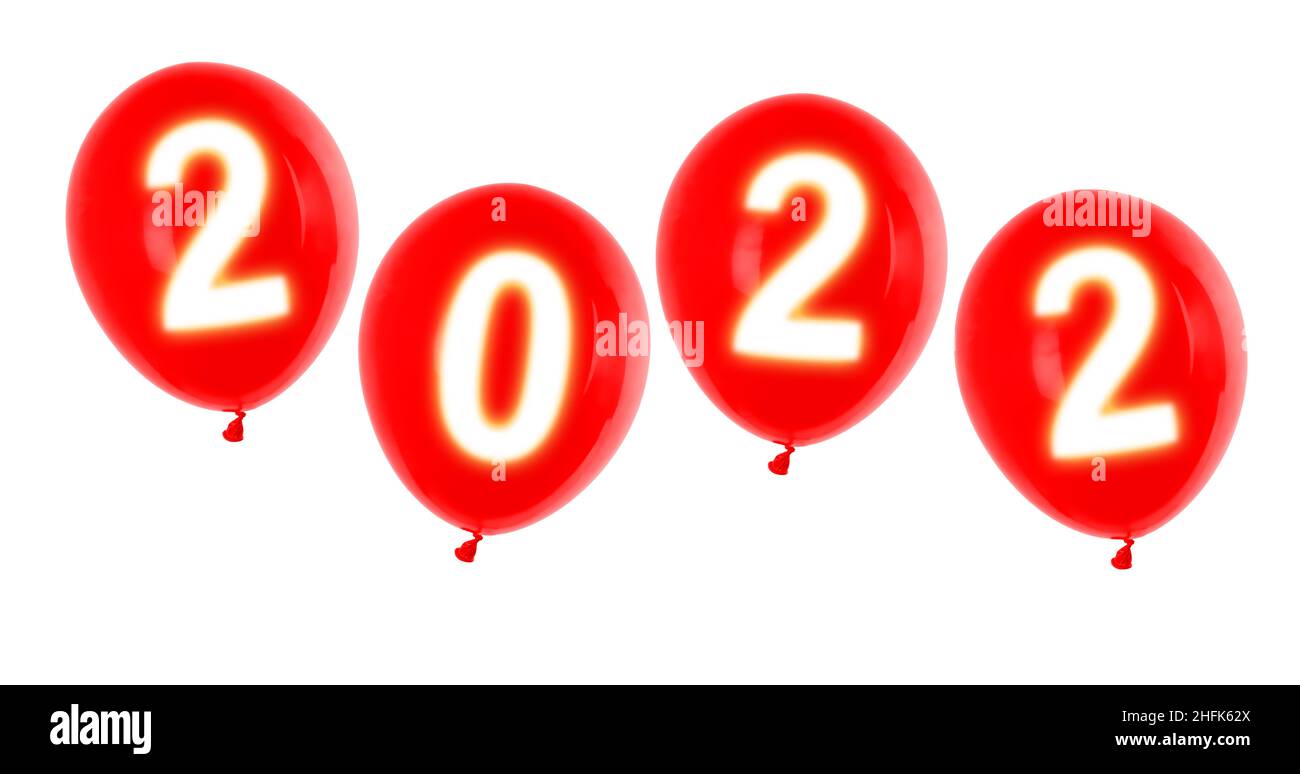 red new year 2022 balloons Stock Photo
